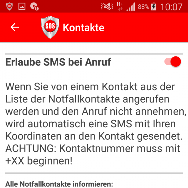 Ortung bei Anruf